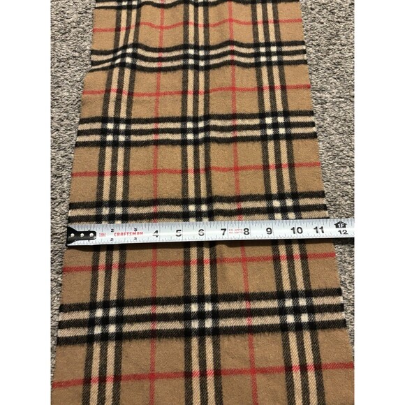 BURBERRYS OF LONDON 60% CASHMERE 40% LAMBSWOOL NOVA CHECK SCARF 53" x 11.5” - Picture 5 of 6